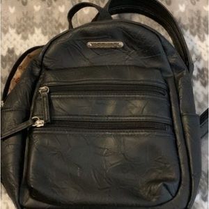 Stone Mountain black leather backpack